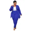 L-4xl Plus Size Women Odzież Dwuczęściowe zestawy Biuro Business Business Długie rękawe garnitury żeńskie swobodne stroje zimowe hurtowe 240130