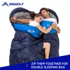 BSWOLFキャンプスリーピングバッグウルトラライト防水4シーズン暖かい封筒バックパッキング屋外旅行用の寝袋240122