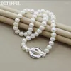 Pendants 8mm Natural Pearl Beads Necklace 925 Sterling Silver Arrow For Women Wedding Engagement Fashion Jewelry