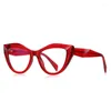 Solglasögon Anti Blue Rays TR90 Cat Eye NearSighted Glass för kvinnor Big Frame Student Rectakter Kvinnliga 0 -0,5 -0,75 till -6,0