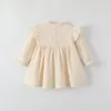 Girl Dresses Korean Baby Girls Princess Rompers Born Infants Smocked Dress For Birthday Baptism Children Sweet Clothes Twin Clothing