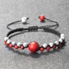 Strand Men Stone Braccialetti avvolgenti 4mm Perline naturali Boho Yoga Charm String Bracciale di amicizia intrecciato per le donne Gioielli fatti a mano