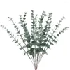 Fleurs décoratives Feuilles d'eucalyptus artificielles Branches de plantes vertes pour décoration de table de fête de mariage Fausses plantes Décoration de Noël 2024