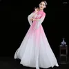 Scen Wear Classical Dance Costume Female Elegant Fairy Style Modern Fan Paraply Dancing Dress