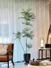 Flores Decorativas Simulación Jacaranda Mimosifolia Planta Verde Piso Árboles Falsos En Maceta Interior Sala De Estar Balcón Ventana Estilo Chino