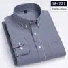 Luxe de haute qualité 100% coton chemise unie coupe ajustée chemises formelles pour hommes hauts à carreaux doux poche sligle vêtements de bureau 240129