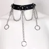 Choker Punk Chain Necklace For Women Fashion Collar Gothic Hip Hop rostfritt stål O-ring hänge mujer juvelery