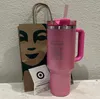 الشتاء الوردي البطيخ H2.0 40oz أكواب COSMO PINK PARADE Tumblers Car Cucs Stainless Steel Target Red Flamingo Coffee Day Gift Parkle 1: 1 logo 0204