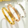 Braccialetti all'ingrosso lucidi con vite d'amore Gioielli di lusso Designer Marchio Amicizia Bracciale in acciaio inossidabile di cristallo per le donne