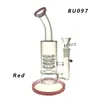 Hookah Recycler oil Rig Bubbler bongs 8 inch Height and Slice perc with 14mm Glass bowl 320g weight 3 Colors BU097