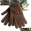 Gants sans doigts en gros hiver gants chauds épaissis plus Veet élastique tricoté cinq doigts mitaines magiques livraison directe mode acc Dhhso