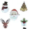 Décorations de Noël Étiquette de tasse de vin de Noël Santa Deer Marqueur de verre rouge Festive Home Drop Livraison Maison Jardin Fournitures de fête de fête Dhvxs