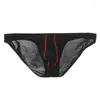 UNDANTANT ERKEKLER SEKSİ İnce Buz İpek Mesh Middle Rise Briefs Şort Kılıf Kapağı Bikini İç Çamaşır Nefes Alabilen Erkekler Panties