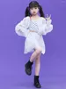 Stage Wear Hip Hop Modern Dance Outfit Enfants Mode Vêtements Filles Vêtements Jazz Costume Blanc Performance Costume