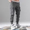 Pantaloni da uomo Trendy Traspirante Multi Tasche Tinta unita Casual Cargo Polsini termoretraibili Pantaloni sportivi da uomo toccanti la pelle Streetwear