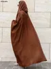 Vêtements ethniques Sisakia Kimono Abaya pour femmes modestes musulmanes mode marocaine brillante soie satin manches chauve-souris cardigan robe corban eid al