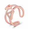 Bagues de bande Rose Gold Sier Triangles Anneaux pour femmes Bijoux minimalistes Couleur Géométrie Ajouré Triangle Doigt Cadeau Drop Delive Dhv8I