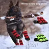 Одежда для собак, обувь для прогулок, водонепроницаемые зимние ботинки со светоотражающими ремешками, средние дышащие носки для собак с противоскользящей подошвой