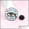 Broches Broches Broches Broches Émail Broche Noir Comme Mon Coeur Eye Eyeliner Personnalité Créative Badge Dessin Animé Spécial Marée J Dhga Dh2Gd