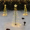 Decorazione dell'albero di Natale LED Luci della stringa solare Prato Stella Decorazioni calde Giardino Benvenuto 2022 Capodanno LL