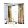 Curtain Drapes Simple Modern Nordic Ins Cotton Hollow Curtains Light-Shielding Elegant Atmosphere Stitching For Living Room Bedroo Dhgxz