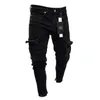 Mode hommes coupe ajustée urbaine jambe droite pantalon noir Denim décontracté crayon survêtement pantalon Cargo S3XL 240129