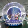 Ship Outdoor Games Aktiviteter 3M-10ft Diameter Custom Made Inflatable Christmas Snow Globe With Light Clear Christmas Dome Tent