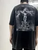 Heren T-shirts SAINT MICHAEL The Silence of Satan Vintage VTG High Street Aged Washed T-shirt met korte mouwen voor heren