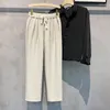 Herenpakken Effen Wijde Pijpen Pak Broek 2024 Mode Klassieke Broek Koreaanse Casual Bodems Plus Size Vintage Mannelijke Kleding f215