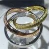 Romántico juego de anillos de promesa 3 en 1, Plata de Ley 925, anillo de compromiso de piedra 5A Cz, anillo de boda para mujeres y hombres, joyería de fiesta 252q