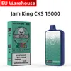 EU vape desechable 15000 puff vape puff bar Jam King jetable 12 saveurs 24ml Pod Smart Screen Display 2% 3% 5% Nic Mesh Coil 650mAh rechargeable vs puff shisha puff 10k