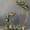 Wedding Decor Props Metal Circle Frame Backdrop Decor Wedding Arch Wrought Iron Shelf DIY Party Decoration Round Flower Stand Y200275Y