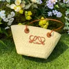 Designer Raffias Basket Straw Anagram Beach Bag Luxury Fold Shopper Womans Tote Hand Bag Travel Clutch Mens Summer Cross Body Pochette Shoulder Weave Påsar