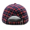 Ball Caps Red Plaid Hats For Men Classic 6 Panel Baseball Cap Adjustable Dad Hat Scottish Green Yellow