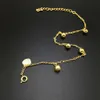 Trendy 24k gold plated Anklets for women Fascinating Rhythm small bell foot jewelry barefoot sandals chain280F