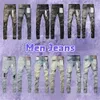 Purple Jeans Jeans Mens Jeans Mens Mens Kne-Lengen mager raka jeans Trendiga långa raka rippade high street jeans storlek 29-40