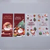 Décorations de Noël 50pcs Santa Candys Biscuit Sacs en plastique Décoration 2024 Cadeaux Noël Emballage Pochette Année Faveurs Fournitures de fête