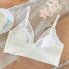 Bras Primavera y verano Ropa interior francesa Reúne pechos pequeños Orejas de conejo Gran colección sexy ultrafina