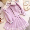 Clothing Sets Girls JK Skirt Suit Clothes Autumn Children's Cute Cartoon Lapel Collar Jacket Pleated / Pants 2 PCS Japanese Student