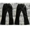 Pantalons pour hommes Classic Black Askyurself Jeans lavés poignets d'épissage droits de haute qualité Denim Hommes Femmes Casual Pantalon ASK Real Pos