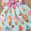 Girl-jurken 2024 merk kinderprinsesmeisjes meisjes zomer peuter kind mouwloze ijsdrukriem tutu feestjurk sundress kleding 6m-5t