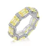 Bandringar Linlang smycken S925 Sterling Silver Full Diamond Ring för kvinnors ljus lyx och högkvalitativ smaragdring med hög koldiamantring CP1F