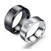 Cluster Rings Black White Color Embrace Couple Fashion Style Men Women Statement Stainless Steel Wedding Ring Size7-12