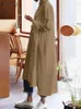 Casual Dresses ZANZEA Split Hem Shirt Vestido Women Fashion Autumn Sundress Femme Kaftan Robe Lapel Neck Long Sleeve Loose Midi Dress