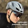 West Cykling Lätt cyklinghjälm med LED -ljusmän Kvinnor Bicycle Sports Safety Cap Mtb Road Bike Pneumatic 240131