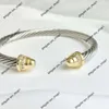 Pulsera de joyería de diseñador Marca de moda Davids Pulsera tejida popular Pulseras de plata abiertas con cabeza redonda