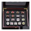 17Pcs Ohio State Buckeyes National Champion Championship Ring Set Solid Men Fan Brithday Gift Wholesale Drop Delivery Dhinp