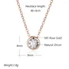 Ожерелья с подвесками Kinel, модное ожерелье из натурального циркона для женщин, простые круглые подвески из розового золота 585 пробы, высокое качество, повседневные изысканные ювелирные изделия