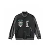 남자 재킷 23SS 검은 야구 재킷 남자 디자이너 재킷 티파니 가죽 슬리브 뉴욕 남성 코트 925