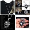 Pendant Necklaces Animal Long Hair Lion Head Pendant Necklace For Men Fashion Sliding Hanging Drop Delivery Jewelry Necklaces Pendants Dhjje